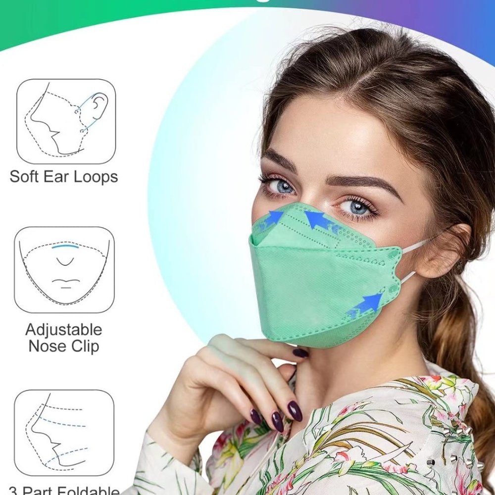 UNSEX KF94 Mask, Disposable Face Masks for Adults, Pink Face Masks 50 PCS - Picture 4 of 8